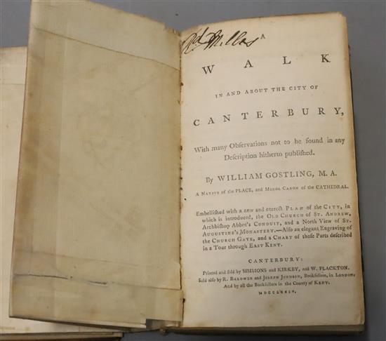 CANTERBURY: Gostling, William - A Walk in and about the City of Canterbury, 1st edition, 8vo, original calf, with folding